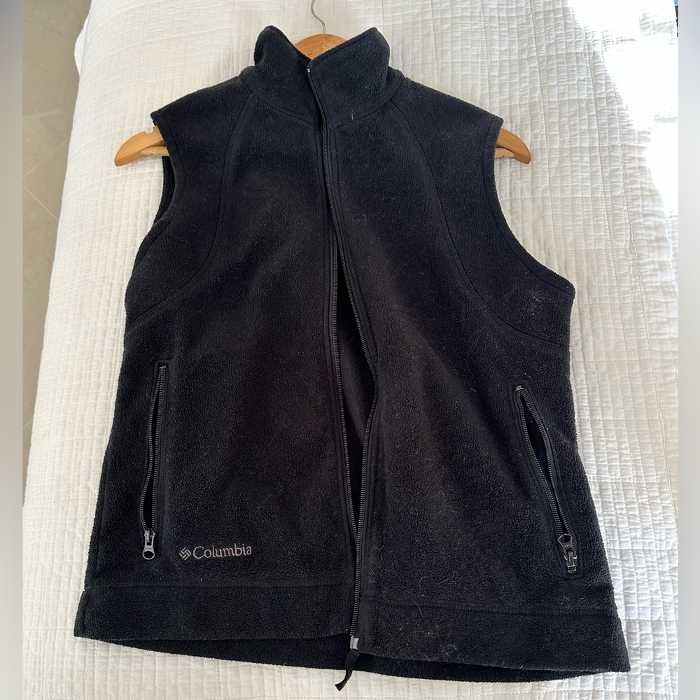 Columbia black fleece vest M